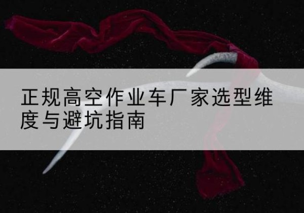 湖口高空作业车厂家-正规选型维度与避坑指南